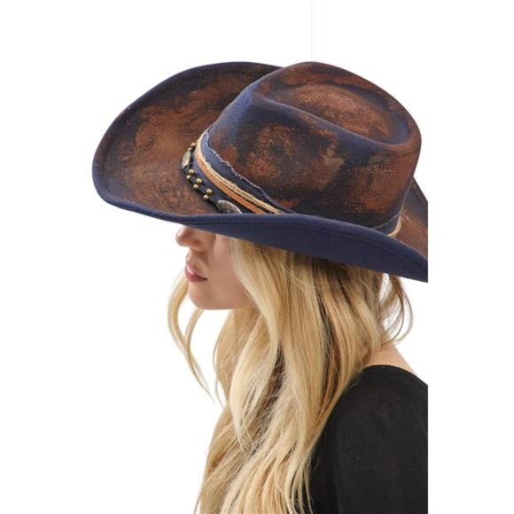 Distress Vintage Shapable Fedora Cowboy Hat